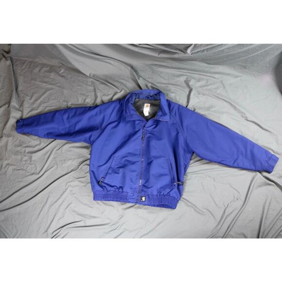 Carhartt Jacket Mens XL Blue J72 Workshield Squall Lined Fleece Vintage USA - Picture 1 of 10